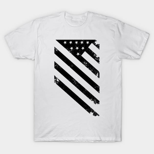 Distressed American Diagonal Flag USA Patriotic T-Shirt by DazzlingApparel